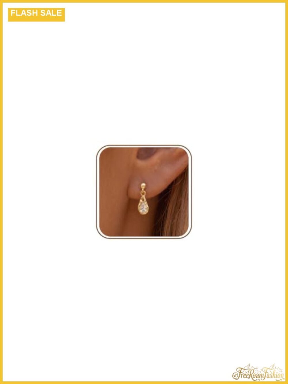 CZ Teardrop Dangle Drop Earrings Brass Wedding Bridal Prom